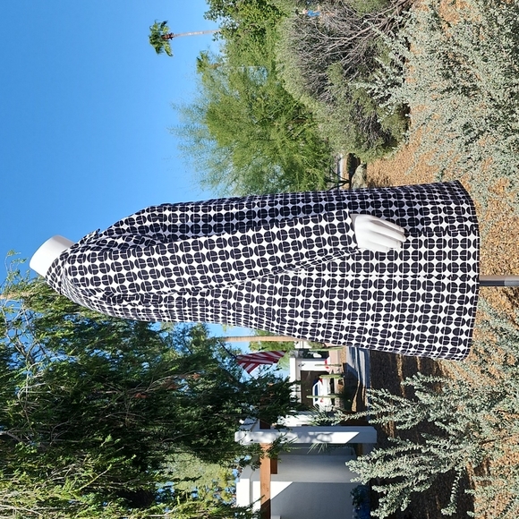 NINE WEST Black White Topper Long Jacket XS Peacoat Driving Coat Retro Mod Vibe - Picture 5 of 16